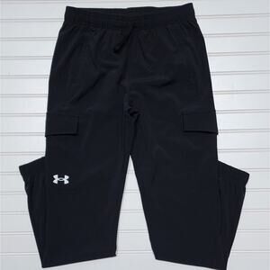 Under Armour Boys Pennant Woven Cargo Pants Size YLG Black